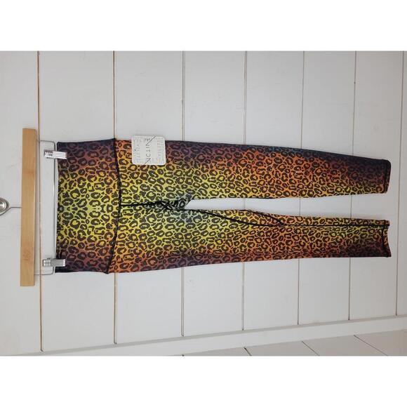 NWT Yelete small rainbow cheetah print leggings - Picture 1 of 3